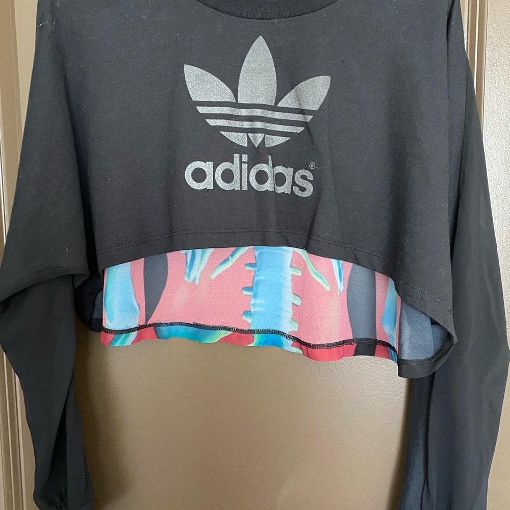 Adidas Rita Ora Cropped Sweat In Skeleton